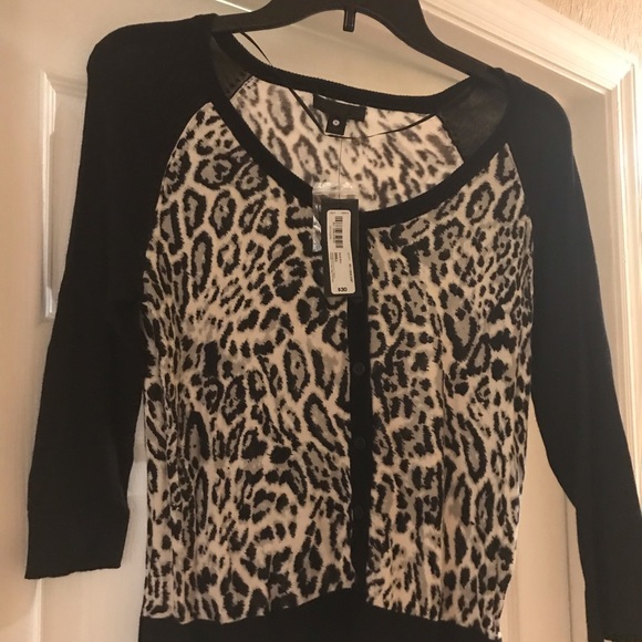 Black and White Animal Print Cardigan - Picture 4 of 5